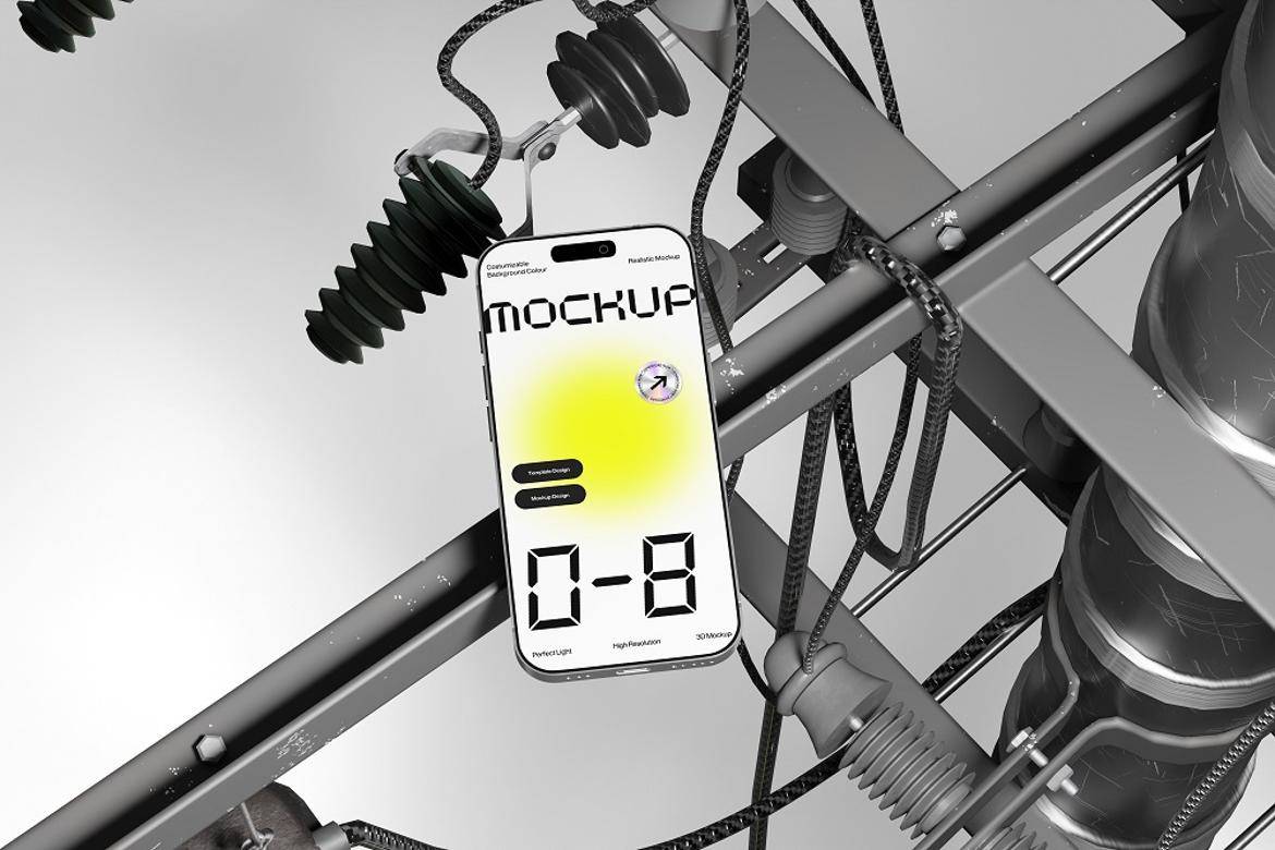 1款工业风手机app界面ui广告作品集设计苹果iPhone 17贴图psd样机模板 Realistic Smartphone Mockup Industrial Scene特色图 1款工业风手机app界面ui广告作品集设计苹果iPhone 17贴图psd样机模板 Realistic Smartphone Mockup Industrial Scene
