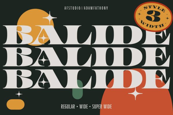 优雅锋利杂志专辑封面海报标题logo设计粗体衬线英文字体 Balide – Display Serif