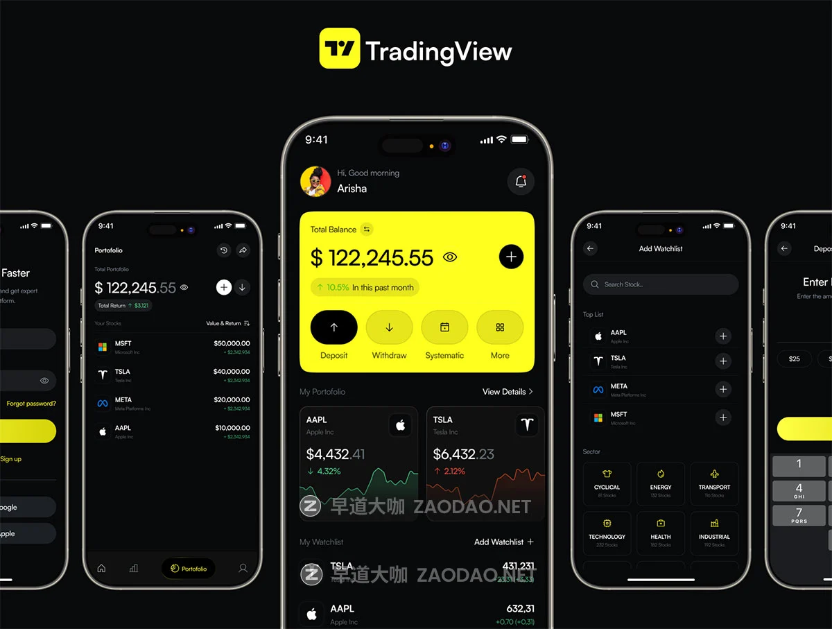 25+屏黑暗AI智能投资理财股票金融科技手机移动app应用程序ui界面设计figma模板套件TradingView – AI Stock Trading Mobile App UI KIT插图2 25+屏黑暗AI智能投资理财股票金融科技手机移动app应用程序ui界面设计figma模板套件TradingView – AI Stock Trading Mobile App UI KIT插图2