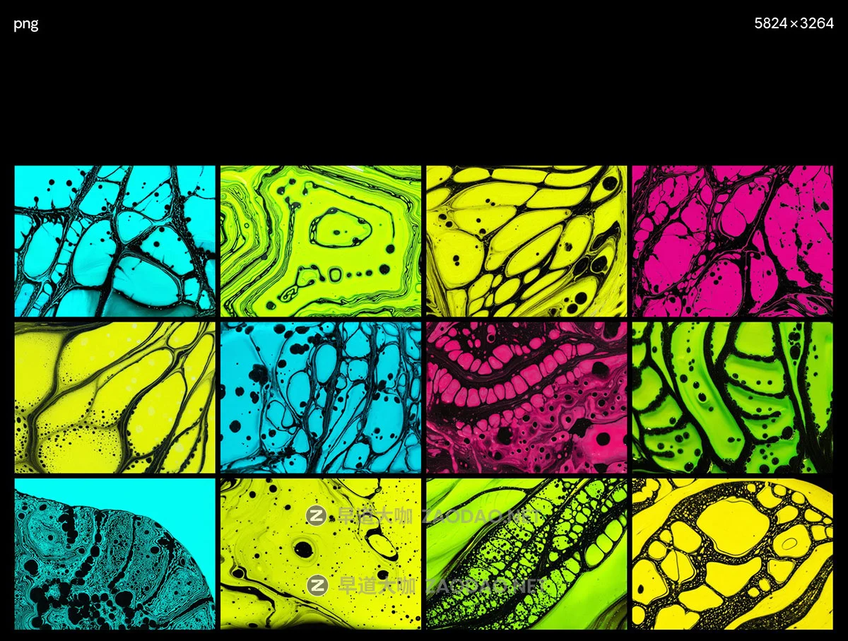 24款实验性活力大胆多彩油漆专辑封面海报设计抽象酸性5K高清背景图片设计素材Fluid Dreams: Neon Edition | Texture Background Pack插图3 24款实验性活力大胆多彩油漆专辑封面海报设计抽象酸性5K高清背景图片设计素材Fluid Dreams: Neon Edition | Texture Background Pack插图3