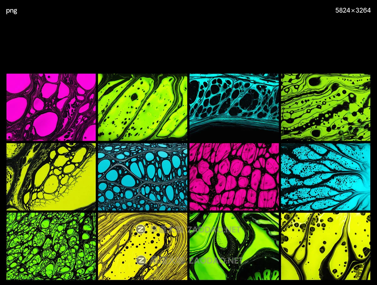 24款实验性活力大胆多彩油漆专辑封面海报设计抽象酸性5K高清背景图片设计素材Fluid Dreams: Neon Edition | Texture Background Pack插图4 24款实验性活力大胆多彩油漆专辑封面海报设计抽象酸性5K高清背景图片设计素材Fluid Dreams: Neon Edition | Texture Background Pack插图4