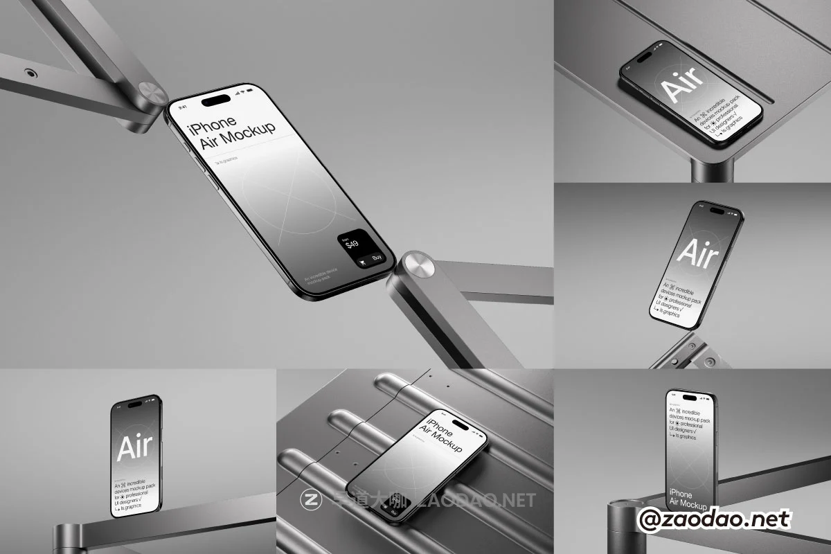 16款高级工业风手机app界面广告作品集设计苹果iPhone Air展示贴图psd/figma样机模板 AH-Mockups, iPhone Air by ls.graphics插图 16款高级工业风手机app界面广告作品集设计苹果iPhone Air展示贴图psd/figma样机模板 AH-Mockups, iPhone Air by ls.graphics插图