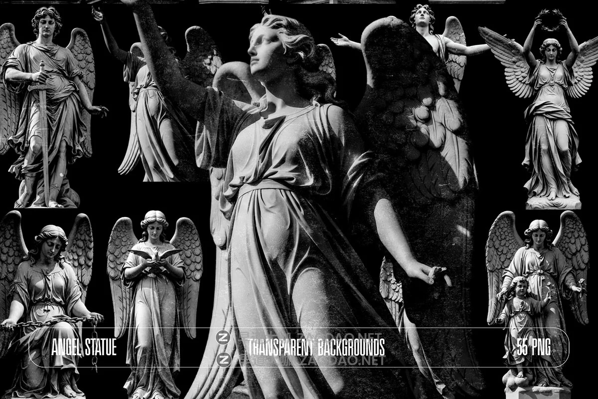 55款黑暗哥特式巴洛克天使雕像古典美学书籍专辑封面T恤印花设计png免抠图素材 Angel Statue PNG Collections插图3 55款黑暗哥特式巴洛克天使雕像古典美学书籍专辑封面T恤印花设计png免抠图素材 Angel Statue PNG Collections插图3