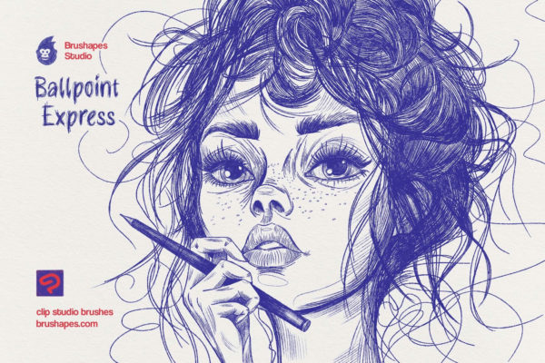10款眼线笔铅笔圆珠笔钢笔线条绘画Clip Studio笔刷画笔素材 Ballpoint Pen Clip Studio Brushes特色图 10款眼线笔铅笔圆珠笔钢笔线条绘画Clip Studio笔刷画笔素材 Ballpoint Pen Clip Studio Brushes