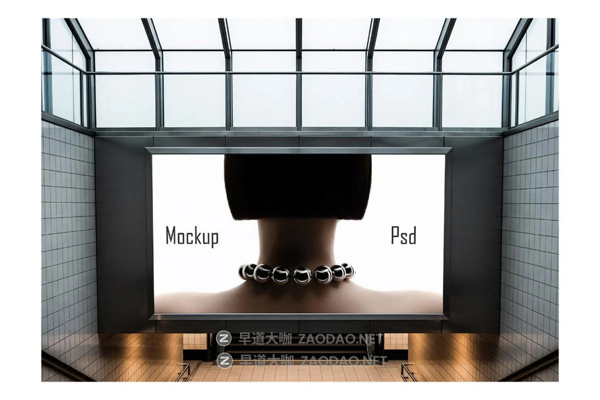 7款国外高级车站停车场地铁站楼梯口电子屏画面广告牌海报设计展示ps贴图样机模板 Billboard Mockup插图4 7款国外高级车站停车场地铁站楼梯口电子屏画面广告牌海报设计展示ps贴图样机模板 Billboard Mockup插图4