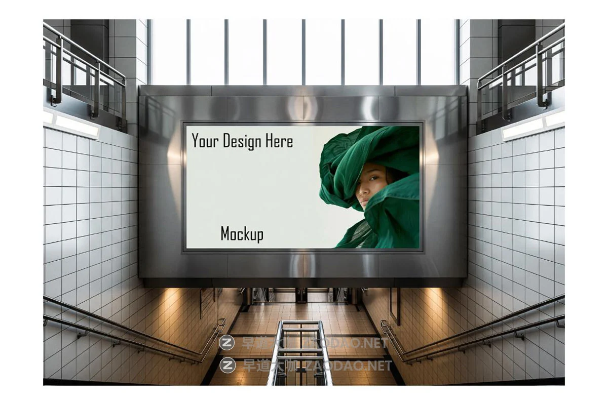 7款国外高级车站停车场地铁站楼梯口电子屏画面广告牌海报设计展示ps贴图样机模板 Billboard Mockup插图1 7款国外高级车站停车场地铁站楼梯口电子屏画面广告牌海报设计展示ps贴图样机模板 Billboard Mockup插图1