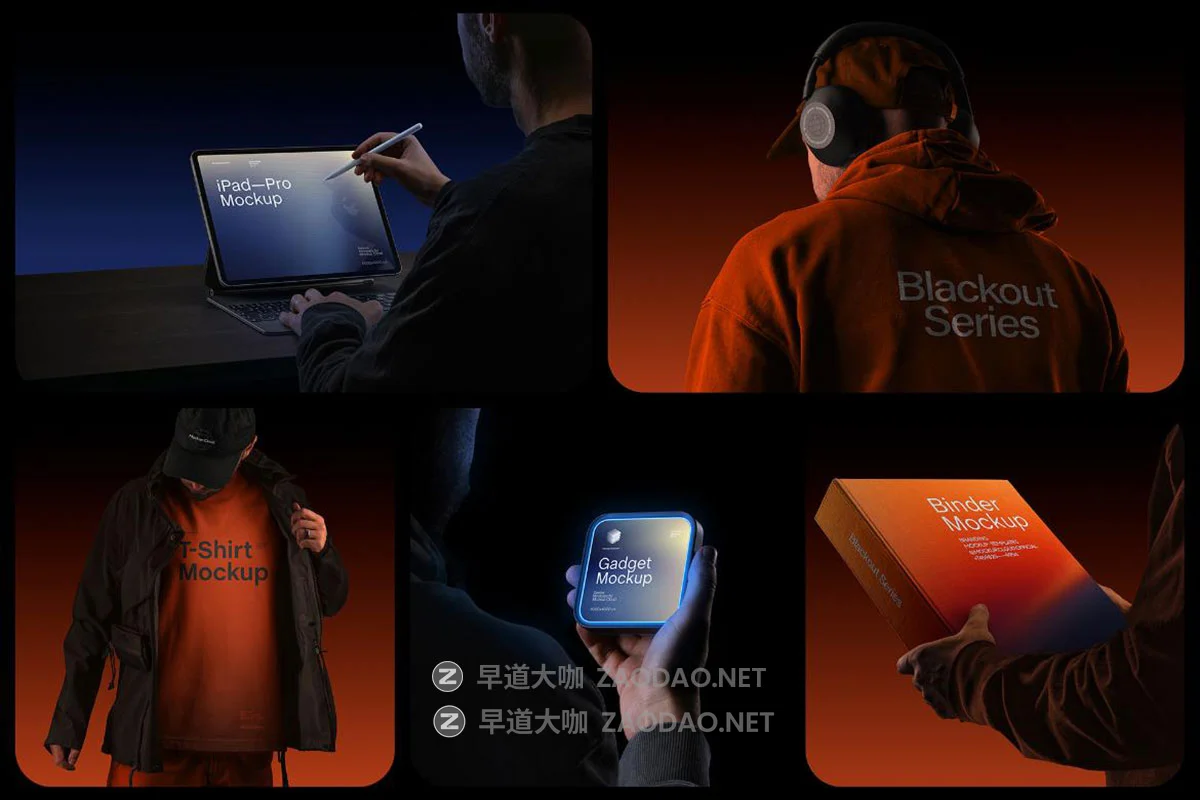 13款国外高级黑暗名片画册T恤卫衣棒球帽iPhone手机iPad平板MacBook电脑vi设计ps贴图样机模板 Blackout Branding Mockups Kit插图4 13款国外高级黑暗名片画册T恤卫衣棒球帽iPhone手机iPad平板MacBook电脑vi设计ps贴图样机模板 Blackout Branding Mockups Kit插图4
