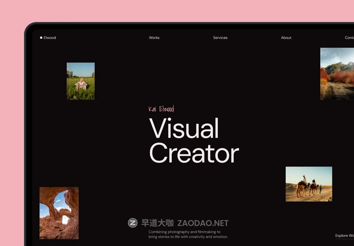 8屏黑暗创意摄影师艺术设计案例作品集网站用户界面ui设计figma模板素材 Elwood – Creative Portfolio Website插图 8屏黑暗创意摄影师艺术设计案例作品集网站用户界面ui设计figma模板素材 Elwood – Creative Portfolio Website插图