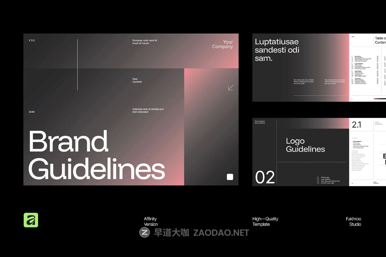68页公司企业品牌Logo使用规范指南手册图文排版设计Affinity模板素材 Gradient Brand Guidelines Affinity Template插图 68页公司企业品牌Logo使用规范指南手册图文排版设计Affinity模板素材 Gradient Brand Guidelines Affinity Template插图