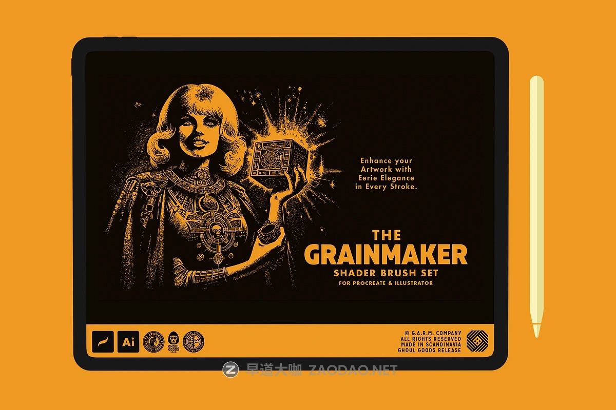 28款做旧粗糙颗粒噪点纹理电子艺术绘画procreate笔刷画笔设计素材 The Grainmaker – Shader Brushes for Procreate插图 28款做旧粗糙颗粒噪点纹理电子艺术绘画procreate笔刷画笔设计素材 The Grainmaker – Shader Brushes for Procreate插图