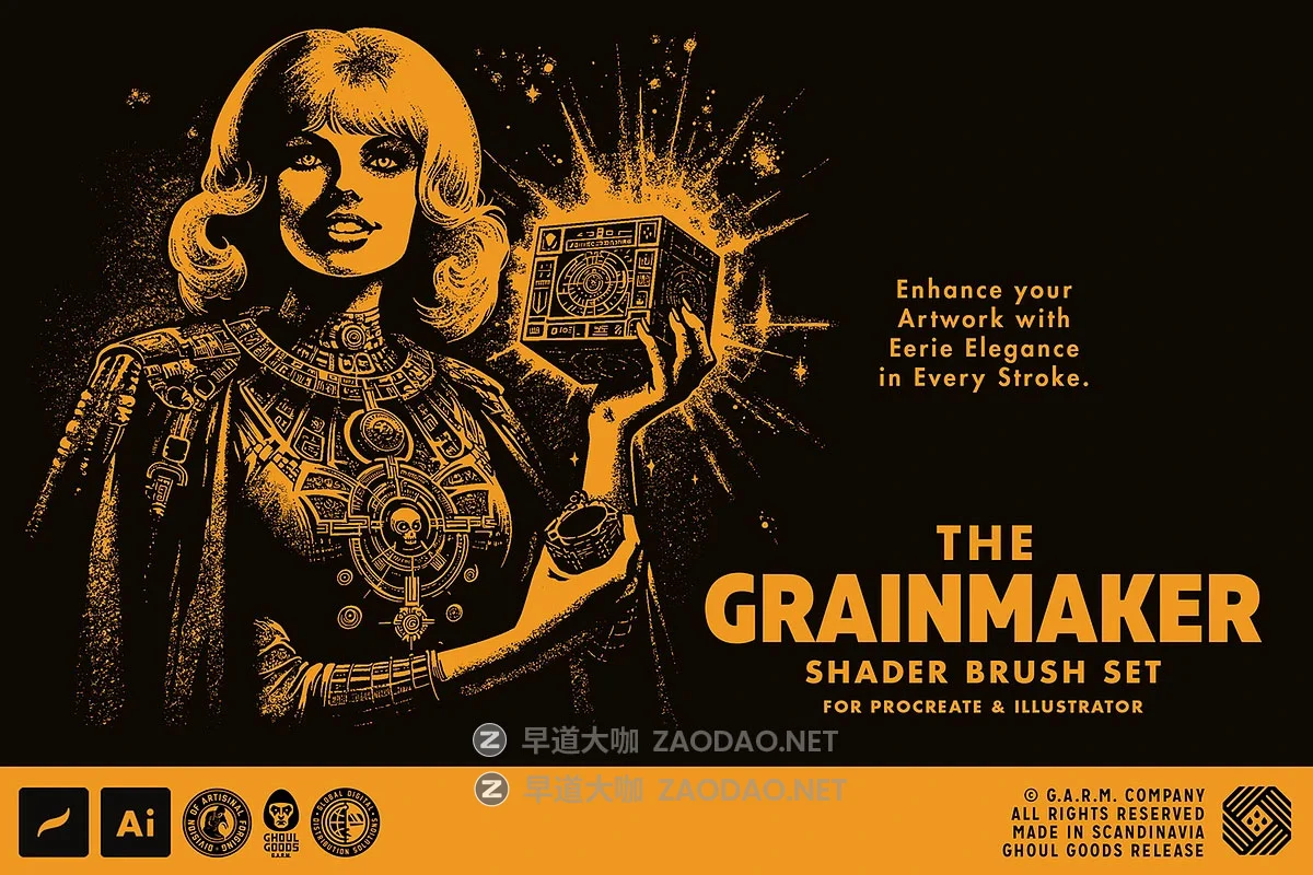 28款做旧粗糙颗粒噪点纹理电子艺术绘画procreate笔刷画笔设计素材 The Grainmaker – Shader Brushes for Procreate插图1 28款做旧粗糙颗粒噪点纹理电子艺术绘画procreate笔刷画笔设计素材 The Grainmaker – Shader Brushes for Procreate插图1