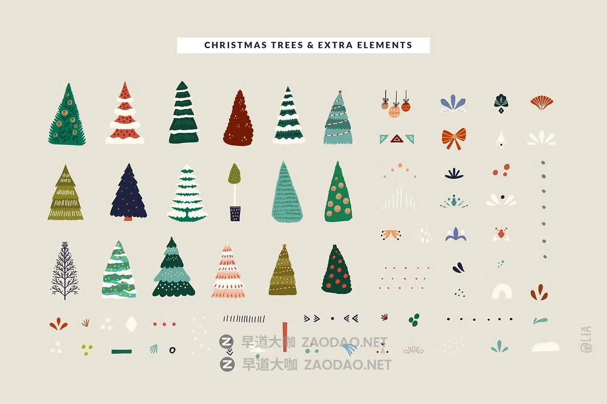 308款卡通假日冬季圣诞节元素房屋圣诞树花卉字母手绘插画png/ai设计素材 Holiday houses & florals clipart插图4 308款卡通假日冬季圣诞节元素房屋圣诞树花卉字母手绘插画png/ai设计素材 Holiday houses & florals clipart插图4