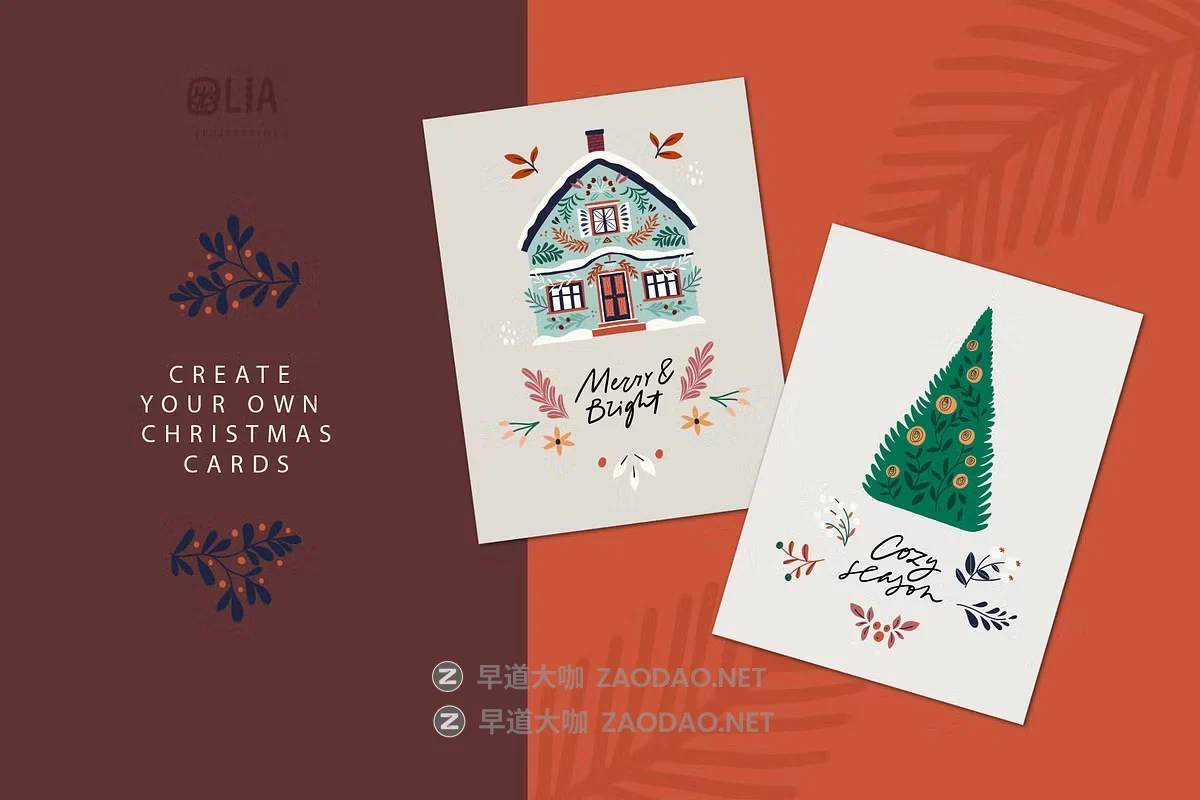 308款卡通假日冬季圣诞节元素房屋圣诞树花卉字母手绘插画png/ai设计素材 Holiday houses & florals clipart插图12 308款卡通假日冬季圣诞节元素房屋圣诞树花卉字母手绘插画png/ai设计素材 Holiday houses & florals clipart插图12