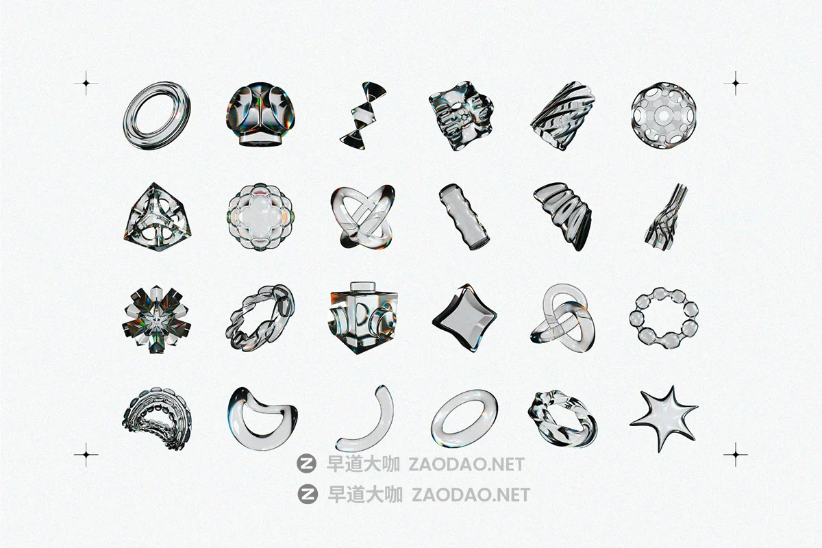 60款新潮透明虹彩3D立体不规则玻璃图形png免抠图设计素材 Liquid Glass 3D Shapes插图2 60款新潮透明虹彩3D立体不规则玻璃图形png免抠图设计素材 Liquid Glass 3D Shapes插图2