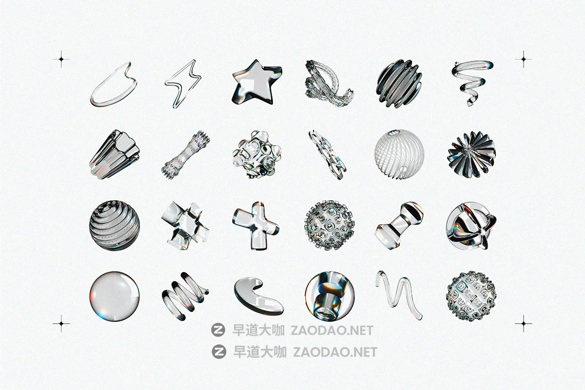 60款新潮透明虹彩3D立体不规则玻璃图形png免抠图设计素材 Liquid Glass 3D Shapes插图4 60款新潮透明虹彩3D立体不规则玻璃图形png免抠图设计素材 Liquid Glass 3D Shapes插图4