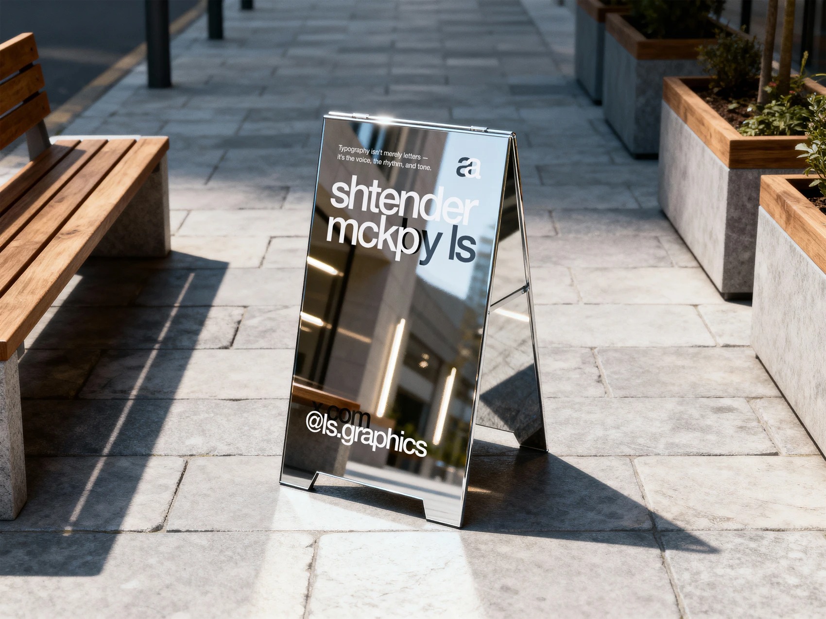 高端金属镀铬A型架品牌标志logo设计展示效果图psd样机模板 Metal Stand Mockup特色图 高端金属镀铬A型架品牌标志logo设计展示效果图psd样机模板 Metal Stand Mockup