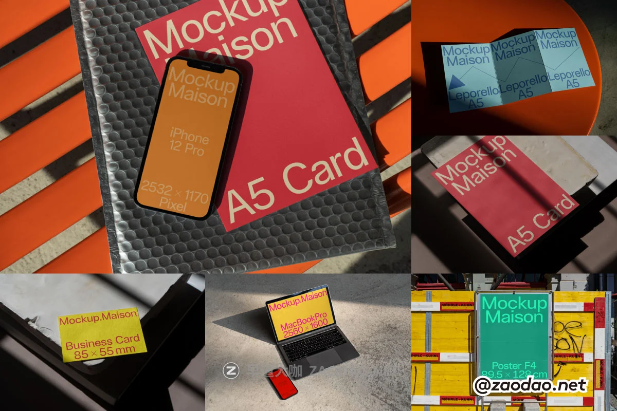 7款小众画册杂志海报名片iPhone手机MacBook电脑品牌VI设计展示贴图PSD样机模板 Mockup.Maison – D Collection P2插图 7款小众画册杂志海报名片iPhone手机MacBook电脑品牌VI设计展示贴图PSD样机模板 Mockup.Maison – D Collection P2插图
