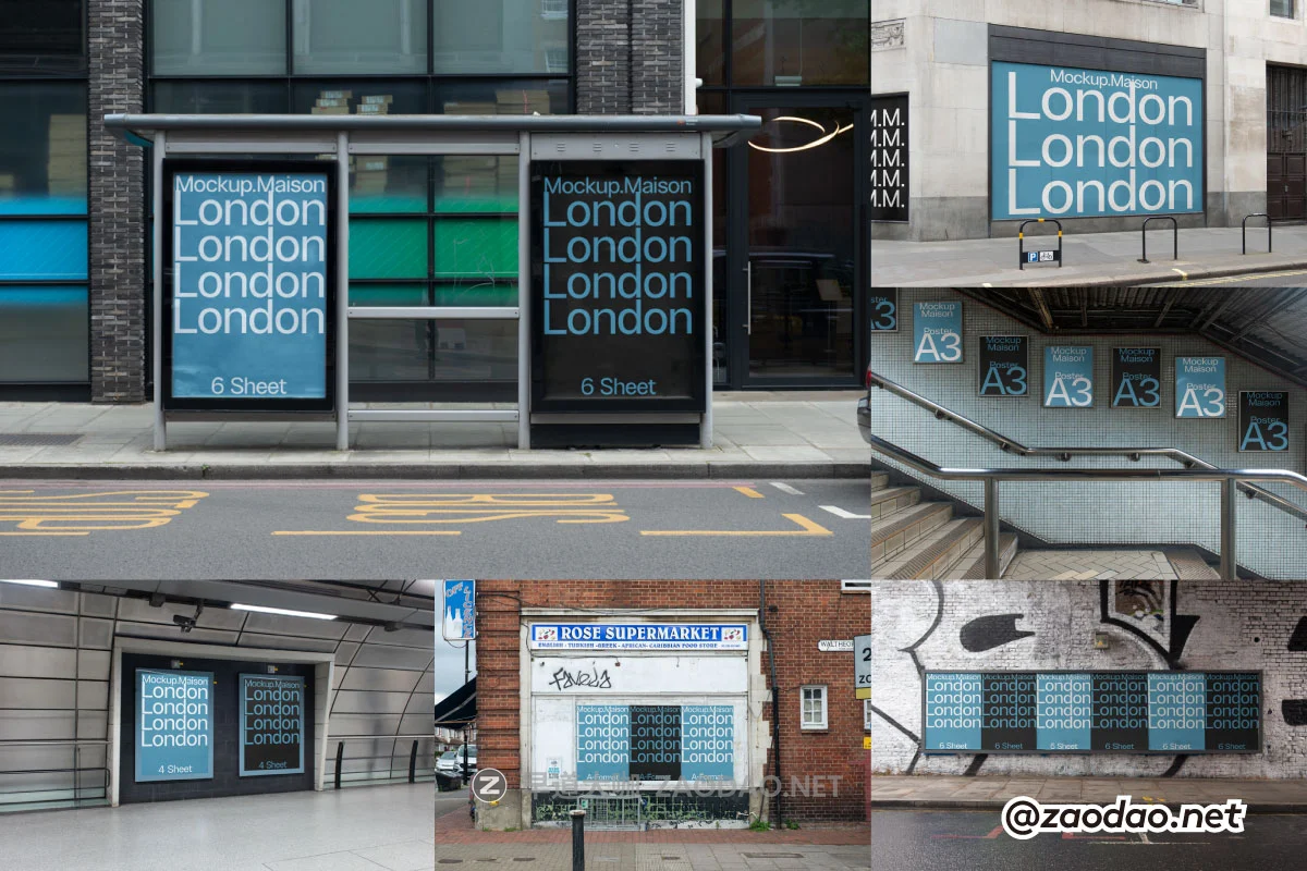7款英国伦敦城市街头地铁站展会品牌海报广告牌电子屏设计PS展示效果图样机模板 Mockup.Maison – London Collection P5插图 7款英国伦敦城市街头地铁站展会品牌海报广告牌电子屏设计PS展示效果图样机模板 Mockup.Maison – London Collection P5插图