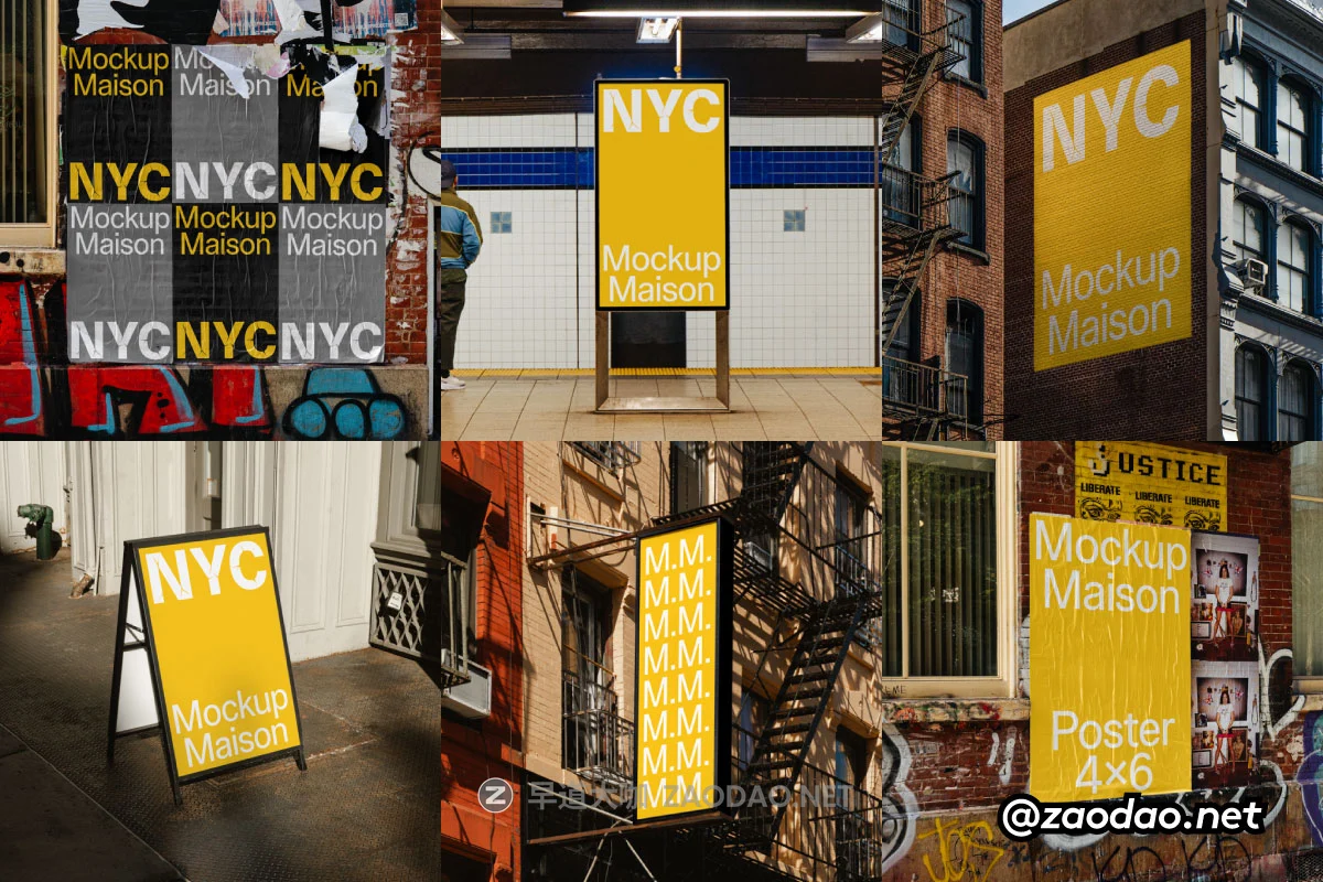 7款美国纽约城市街头地铁站品牌促销电影海报广告牌招贴设计ps贴图样机模板 Mockup.Maison – New York City 3 Collection P1插图 7款美国纽约城市街头地铁站品牌促销电影海报广告牌招贴设计ps贴图样机模板 Mockup.Maison – New York City 3 Collection P1插图
