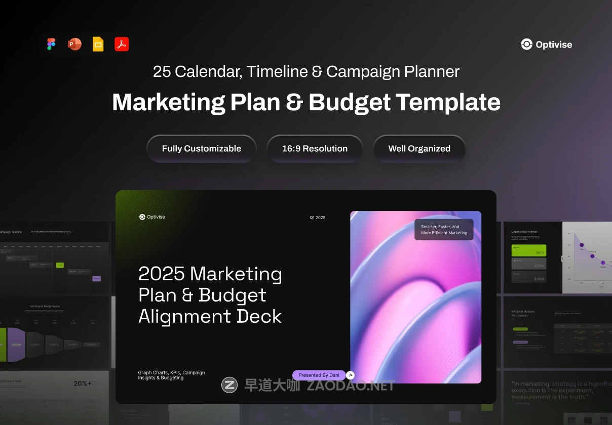 25页高级项目营销策划提案企业简报报表发布会演讲稿幻灯片设计ppt/figma模板 Pitch Deck Marketing Plan & Budget Template – Optivise插图 25页高级项目营销策划提案企业简报报表发布会演讲稿幻灯片设计ppt/figma模板 Pitch Deck Marketing Plan & Budget Template – Optivise插图