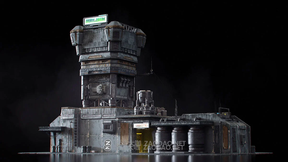 Blender赛博朋克霓虹黑市城市建筑武器库3D模型资产 KitBash3D – Black Market插图4 Blender赛博朋克霓虹黑市城市建筑武器库3D模型资产 KitBash3D – Black Market插图4