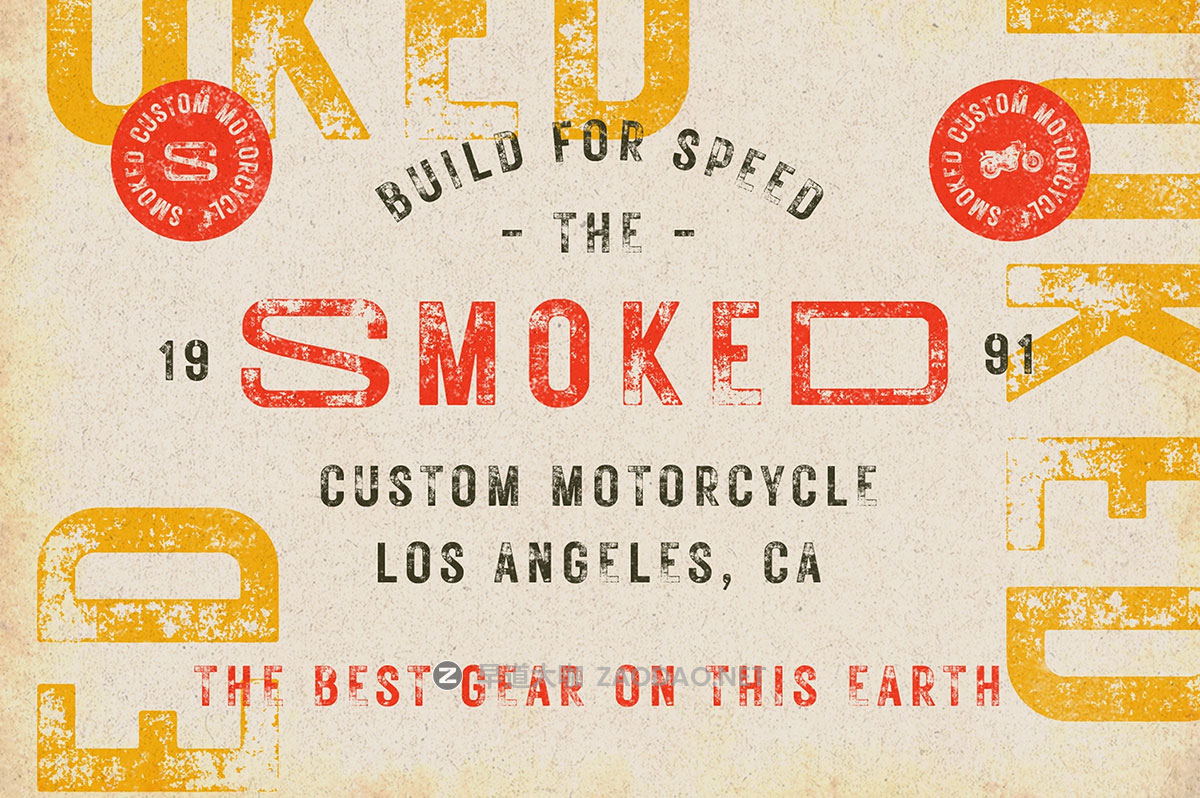 复古几何风格海报徽章品牌logo包装标题设计无衬线英文字体素材 Rustic Printed – Display Font特色图 复古几何风格海报徽章品牌logo包装标题设计无衬线英文字体素材 Rustic Printed – Display Font