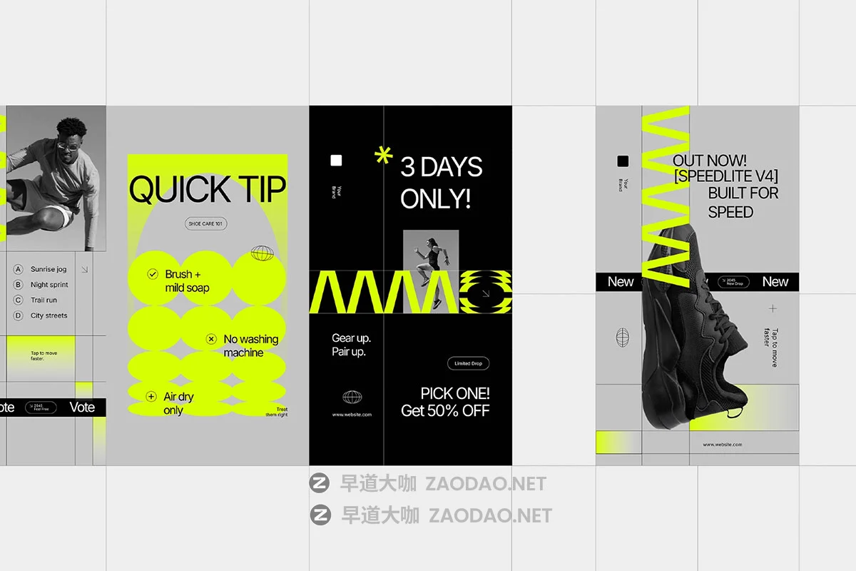 未来时尚街运动头鞋服饰品牌营销推广公众号推广电商海报设计ps/ai模板素材 Sportea – Sportwear Instagram Template Pack插图2 未来时尚街运动头鞋服饰品牌营销推广公众号推广电商海报设计ps/ai模板素材 Sportea – Sportwear Instagram Template Pack插图2