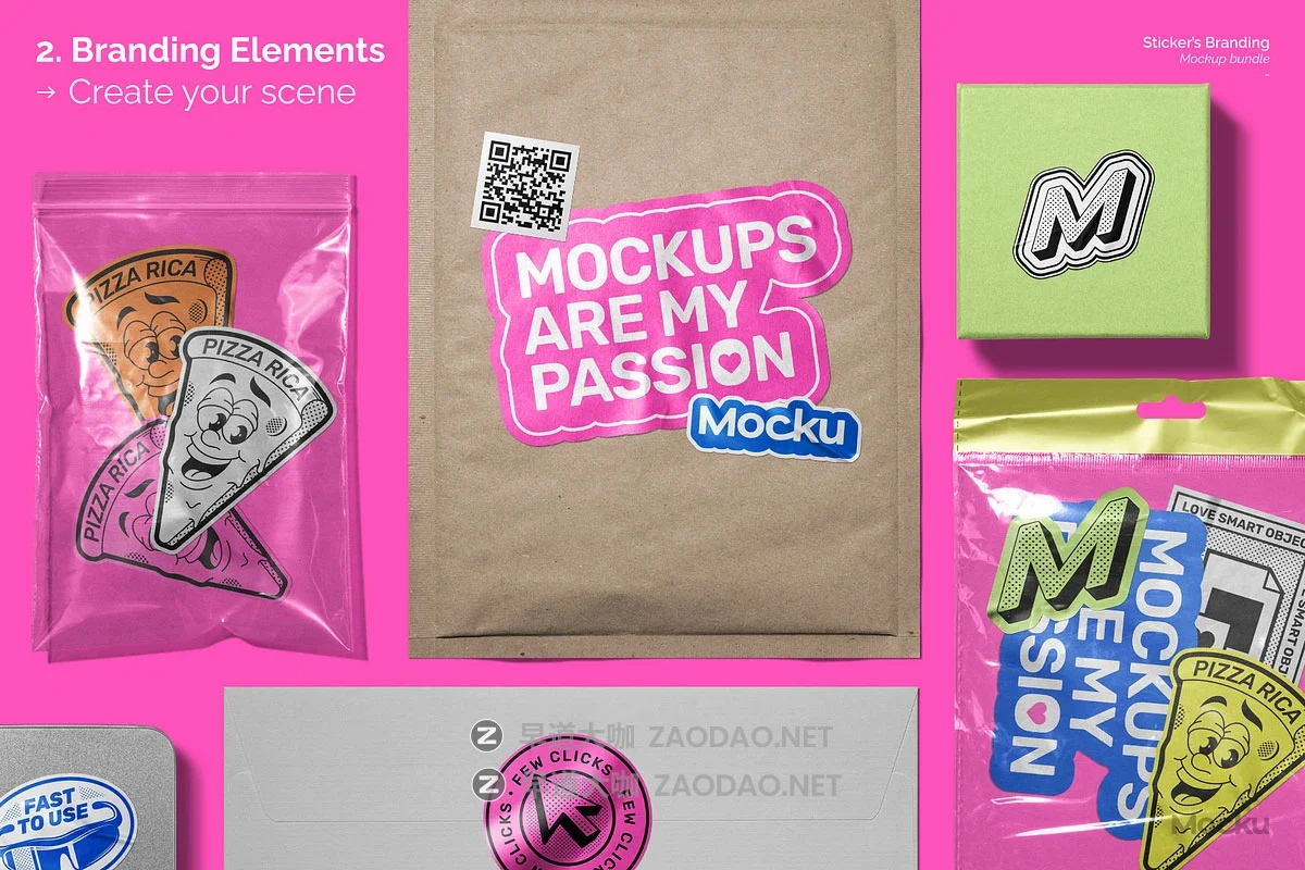 高级质感贴纸logo徽标VI文创品牌异形插画设计展示PSD样机效果图套件 Sticker’s Branding Mockup Bundle插图7 高级质感贴纸logo徽标VI文创品牌异形插画设计展示PSD样机效果图套件 Sticker’s Branding Mockup Bundle插图7