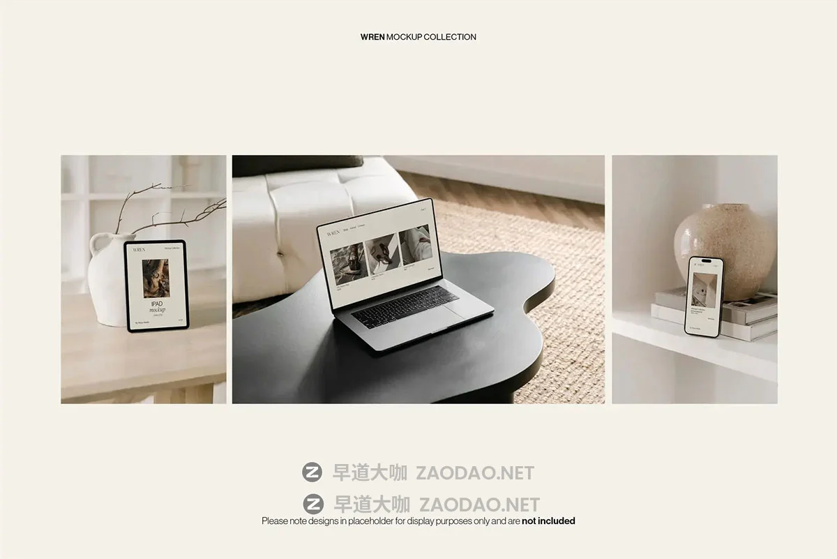 15款室内场景Macbook电脑iPhone手机iPad平板UI界面作品设计ps贴图样机模板 Moyo Mockup – Wren Device Mockup Bundle插图2 15款室内场景Macbook电脑iPhone手机iPad平板UI界面作品设计ps贴图样机模板 Moyo Mockup – Wren Device Mockup Bundle插图2