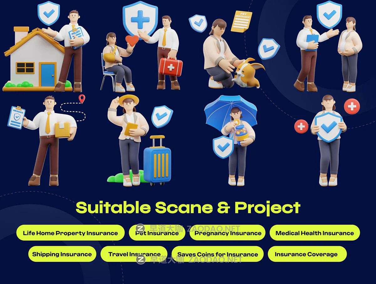 25款高级人寿企业保险业务3d人物角色图标插图blender模型/png免抠图设计素材 Life Insurance 3D Character Pack插图1 25款高级人寿企业保险业务3d人物角色图标插图blender模型/png免抠图设计素材 Life Insurance 3D Character Pack插图1