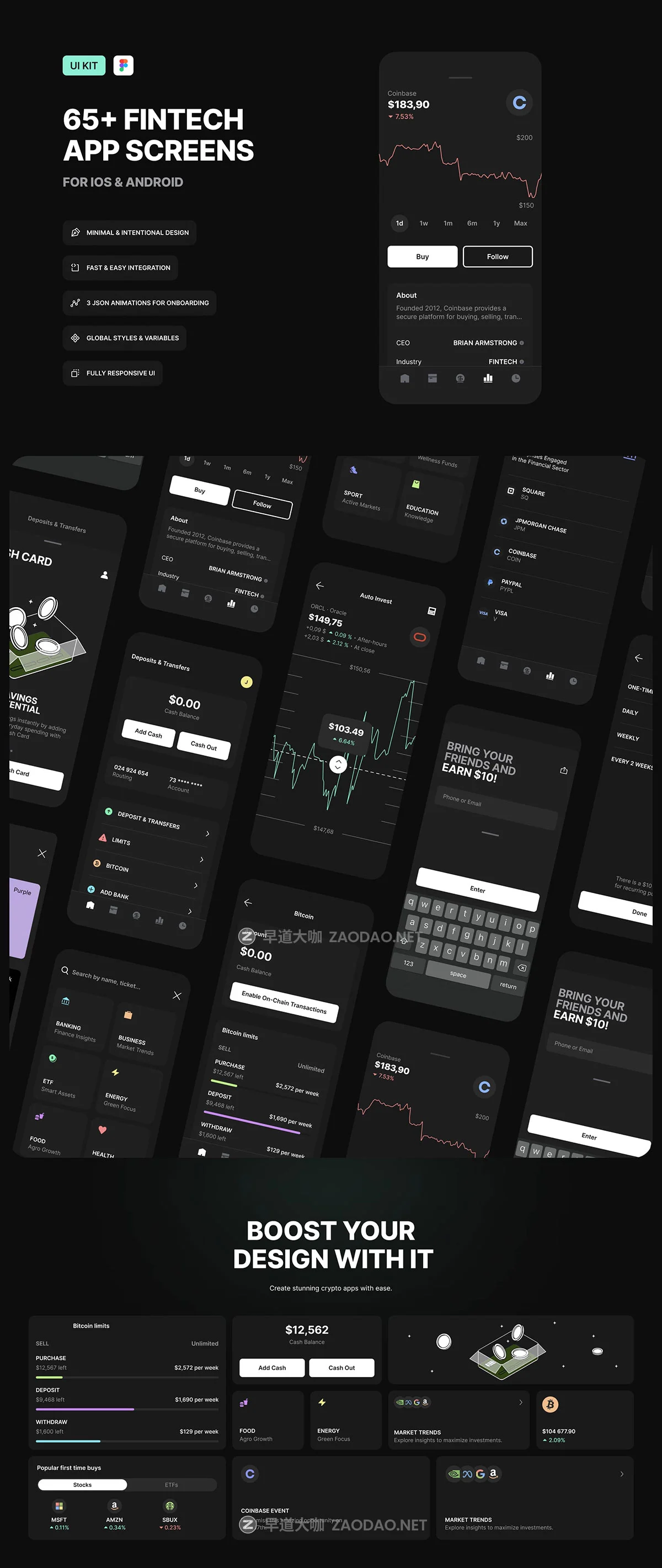 65+屏黑暗金融科技加密货币理财电子钱包app ui界面设计figma模板套件 Finergy mobile UI KIT插图9 65+屏黑暗金融科技加密货币理财电子钱包app ui界面设计figma模板套件 Finergy mobile UI KIT插图9
