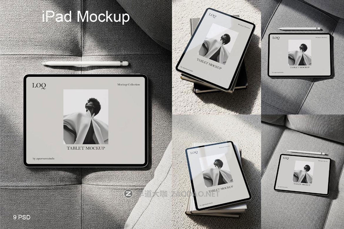 10款室内沙发背景数字艺术品网站UI界面作品集设计iPad平板电脑贴图psd样机模板 iPad Mockup特色图 10款室内沙发背景数字艺术品网站UI界面作品集设计iPad平板电脑贴图psd样机模板 iPad Mockup