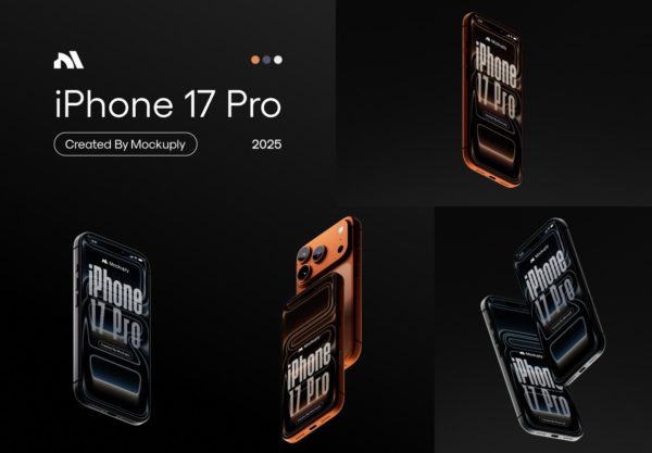 6款超逼真黑暗悬浮苹果iPhone 17 Pro手机app ui界面广告设计ps展示贴图样机mockup模板 iPhone 17 Pro 003 Mockups特色图 6款超逼真黑暗悬浮苹果iPhone 17 Pro手机app ui界面广告设计ps展示贴图样机mockup模板 iPhone 17 Pro 003 Mockups