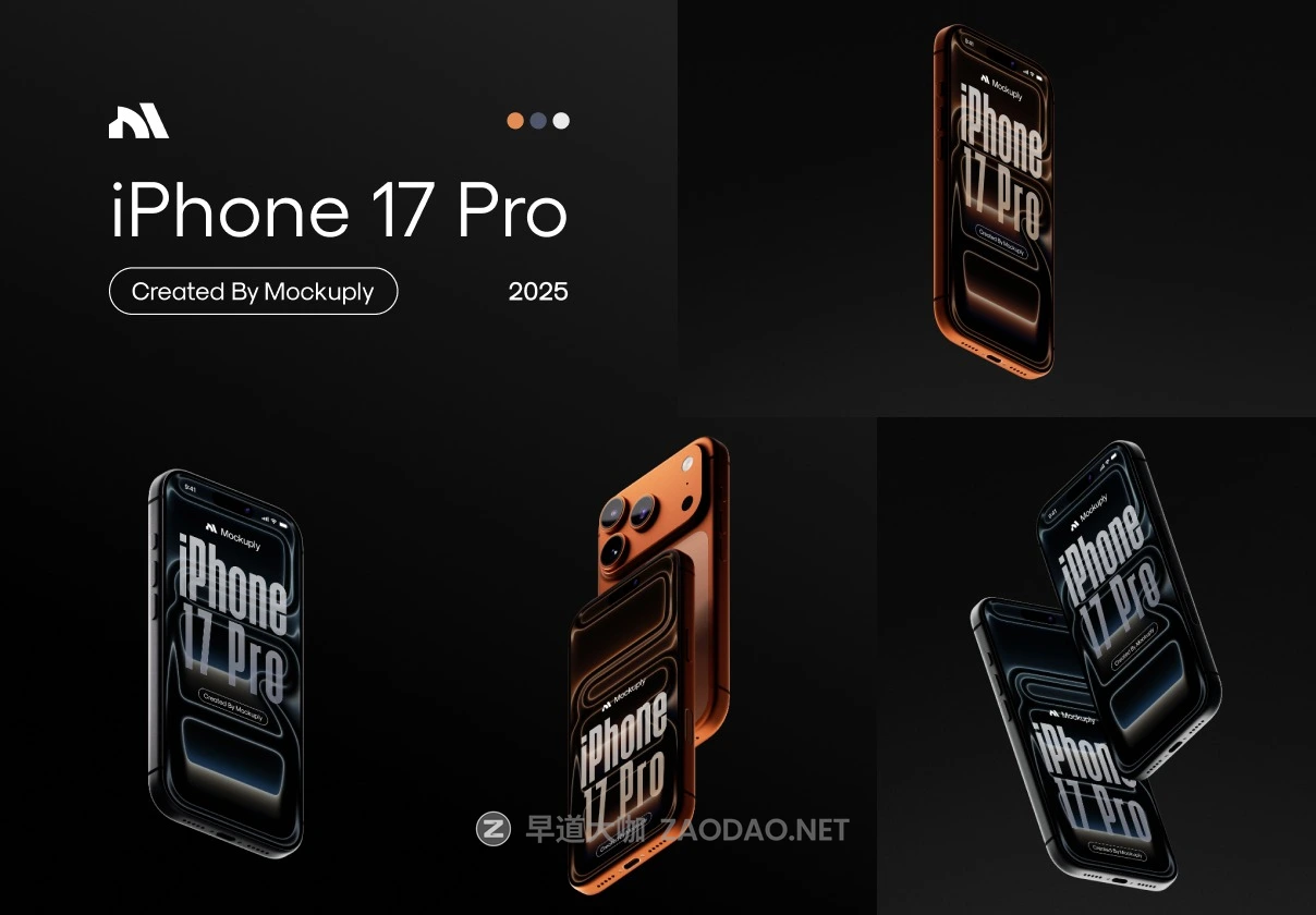 6款超逼真黑暗悬浮苹果iPhone 17 Pro手机app ui界面广告设计ps展示贴图样机mockup模板 iPhone 17 Pro 003 Mockups插图 6款超逼真黑暗悬浮苹果iPhone 17 Pro手机app ui界面广告设计ps展示贴图样机mockup模板 iPhone 17 Pro 003 Mockups插图