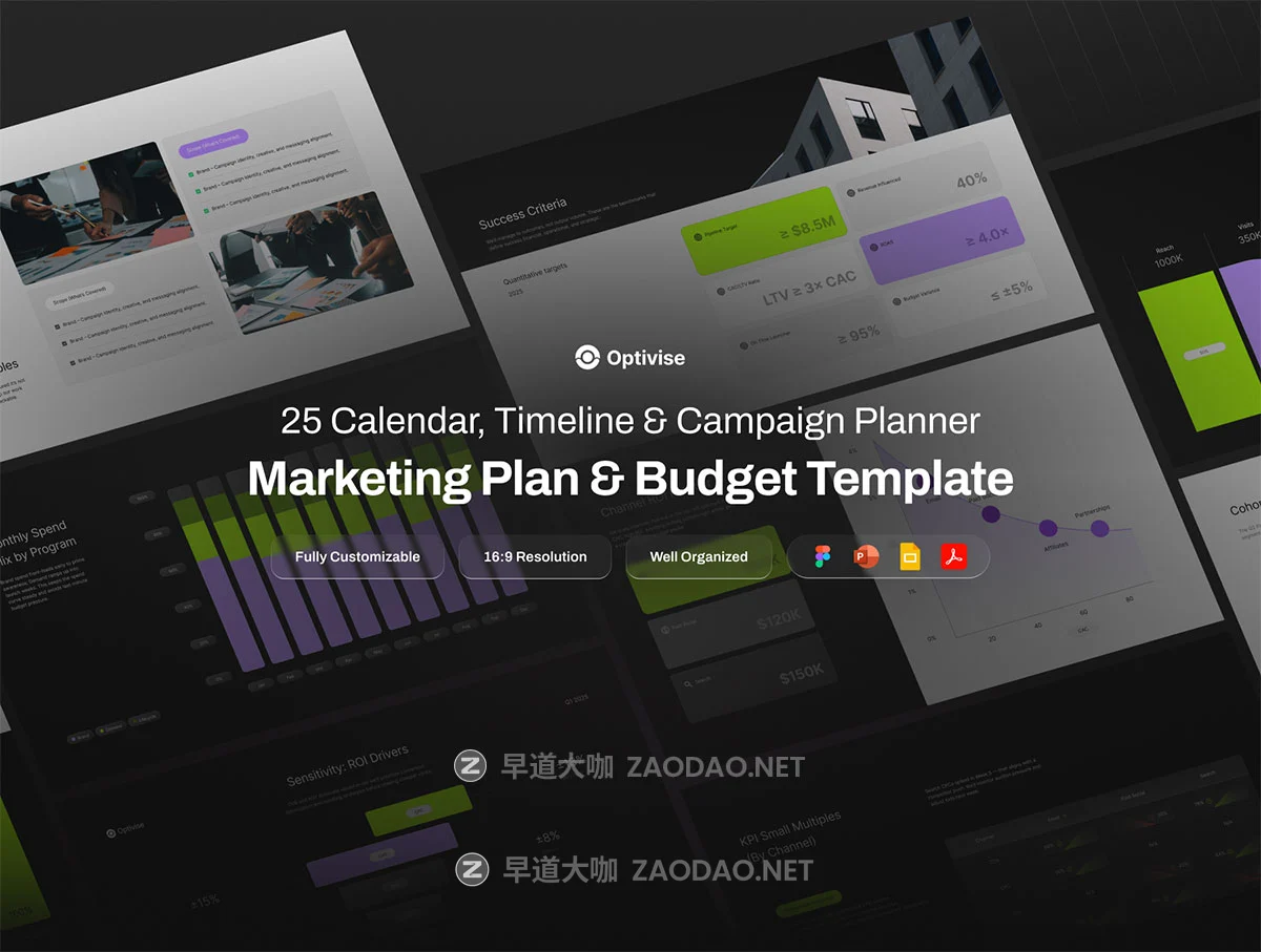 25页高级项目营销策划提案企业简报报表发布会演讲稿幻灯片设计ppt/figma模板 Pitch Deck Marketing Plan & Budget Template – Optivise插图1 25页高级项目营销策划提案企业简报报表发布会演讲稿幻灯片设计ppt/figma模板 Pitch Deck Marketing Plan & Budget Template – Optivise插图1