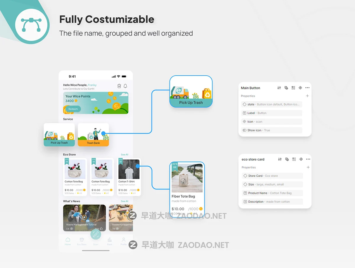 200+屏AI智能智慧城市废品垃圾回收绿色环保app应用程序figma模板ui界面设计套件 Wice – AI Waste Management Mobile App UI Kit插图3 200+屏AI智能智慧城市废品垃圾回收绿色环保app应用程序figma模板ui界面设计套件 Wice – AI Waste Management Mobile App UI Kit插图3