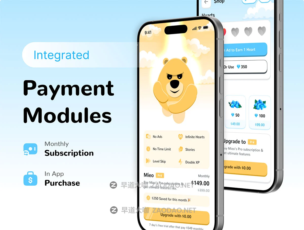 40+屏高级游戏化儿童早教英语语言学习手机应用程序app ui界面设计figma模板套件 Mieo – Language Learning App UI Kit插图3 40+屏高级游戏化儿童早教英语语言学习手机应用程序app ui界面设计figma模板套件 Mieo – Language Learning App UI Kit插图3