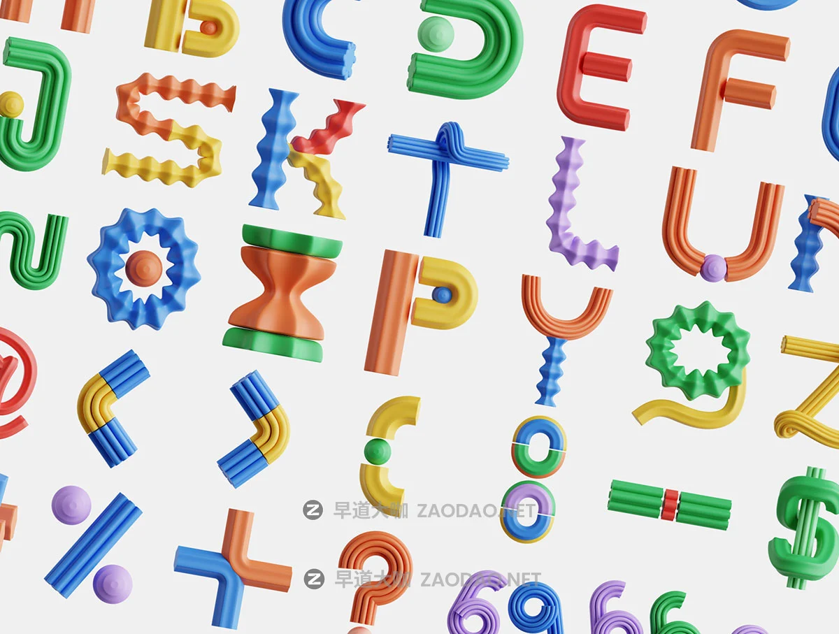 57款创意字母数字符号3D立体几何图标Icons设计blender/png格式素材 Creative Geometric Font 3D Icon Set插图4 57款创意字母数字符号3D立体几何图标Icons设计blender/png格式素材 Creative Geometric Font 3D Icon Set插图4