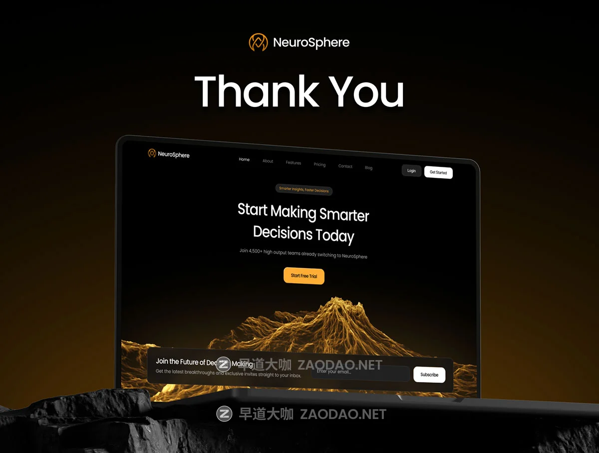 9屏黑暗AI人工智能数据绩效自动分析统计SaaS服务网站UI界面设计figma模板 NeuroSphere – AI Business website插图5 9屏黑暗AI人工智能数据绩效自动分析统计SaaS服务网站UI界面设计figma模板 NeuroSphere – AI Business website插图5