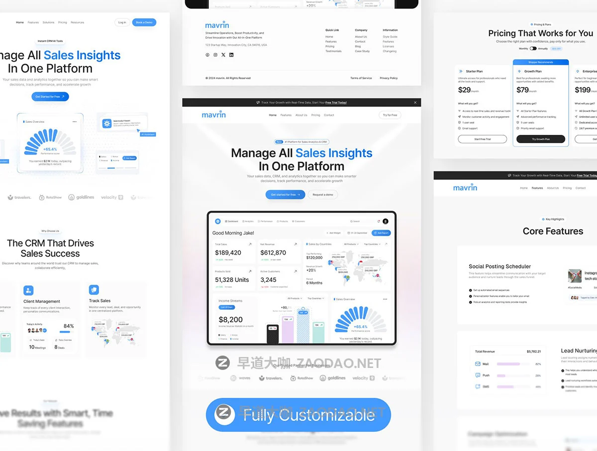 14+屏电商产品销售市场CRM业绩绩效数据统计看板设计figma模板仪表盘ui界面素材 Mavrin– Sales Management CRM Platform插图6 14+屏电商产品销售市场CRM业绩绩效数据统计看板设计figma模板仪表盘ui界面素材 Mavrin– Sales Management CRM Platform插图6