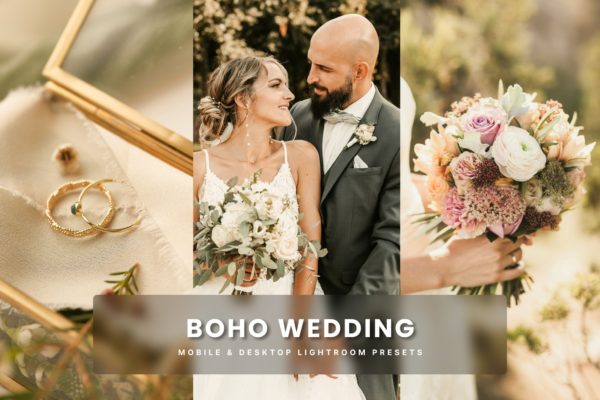 5组波西米亚风温暖金色调婚礼电影摄影照片调色Lightroom预设 Boho Wedding lightroom Presets特色图 5组波西米亚风温暖金色调婚礼电影摄影照片调色Lightroom预设 Boho Wedding lightroom Presets