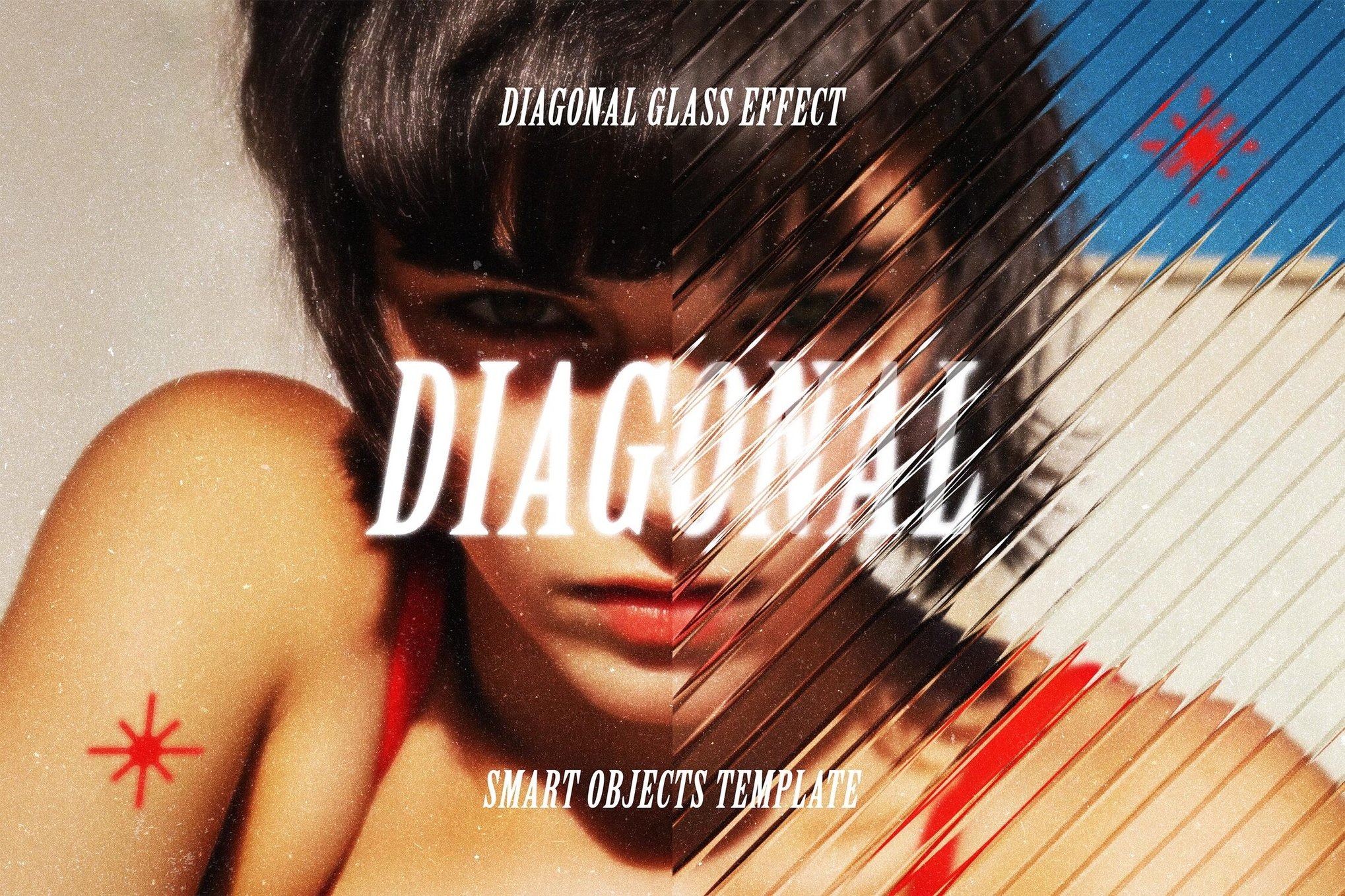 玻璃折射分形对角倾斜模糊照片效果ps特效滤镜样机 Diagonal Glass Photo Effect特色图 玻璃折射分形对角倾斜模糊照片效果ps特效滤镜样机 Diagonal Glass Photo Effect