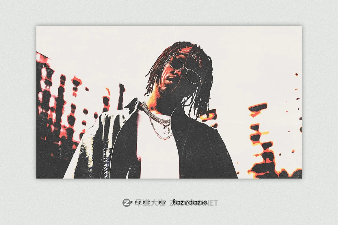 创意波谱艺术划痕做旧照片效果ps特效滤镜样机 Grunge Pop Art Image Effect Mockup插图6 创意波谱艺术划痕做旧照片效果ps特效滤镜样机 Grunge Pop Art Image Effect Mockup插图6