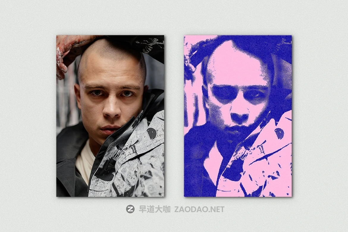 复古半调蓝粉色垂直照片效果ps特效滤镜样机 Grunge Halftone Vertical Image Effect Mockup插图4 复古半调蓝粉色垂直照片效果ps特效滤镜样机 Grunge Halftone Vertical Image Effect Mockup插图4