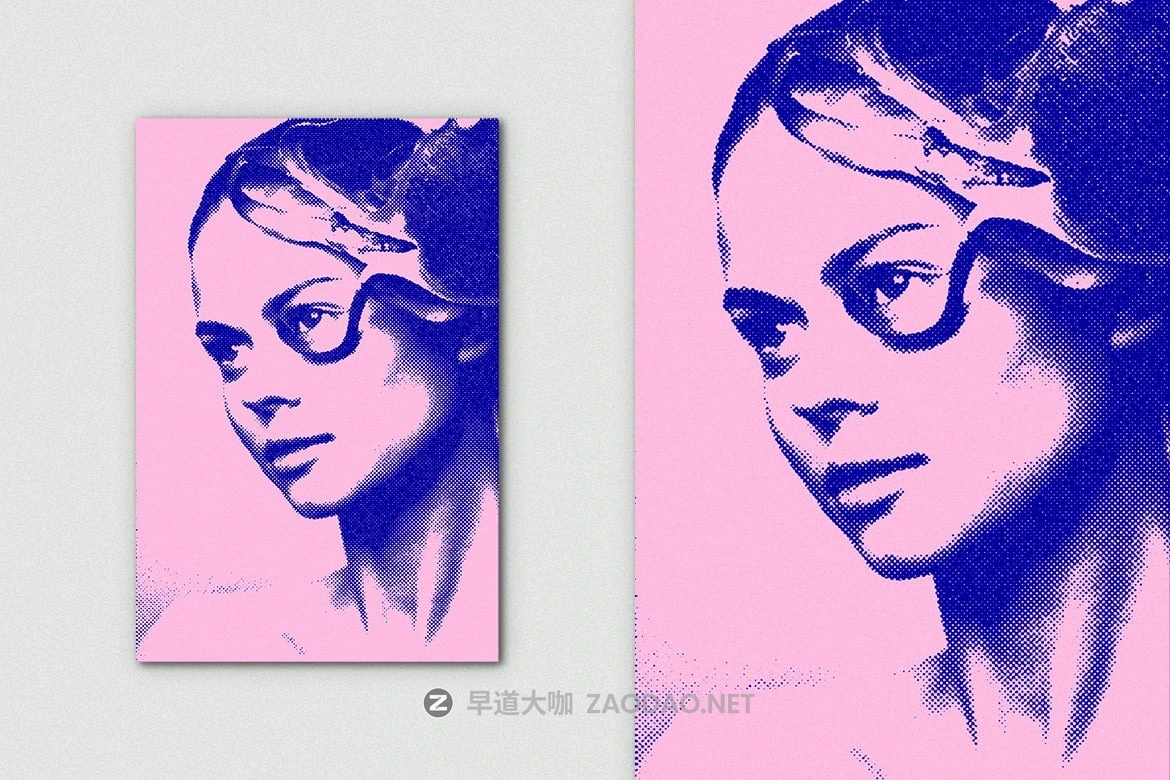 复古半调蓝粉色垂直照片效果ps特效滤镜样机 Grunge Halftone Vertical Image Effect Mockup插图6 复古半调蓝粉色垂直照片效果ps特效滤镜样机 Grunge Halftone Vertical Image Effect Mockup插图6