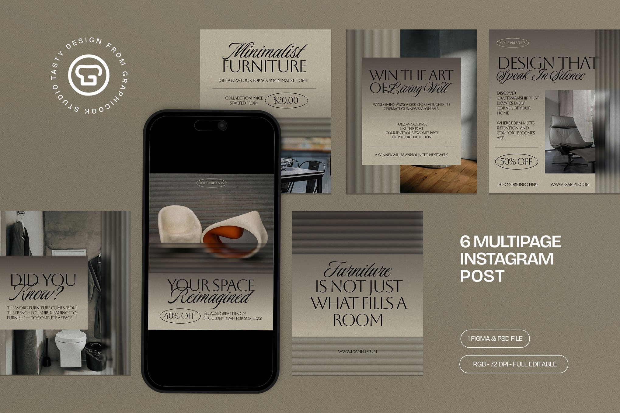 现代家具品牌推广电商海报设计PSD模板源文件素材 Furniture Sale Instagram Post – Figma特色图 现代家具品牌推广电商海报设计PSD模板源文件素材 Furniture Sale Instagram Post – Figma
