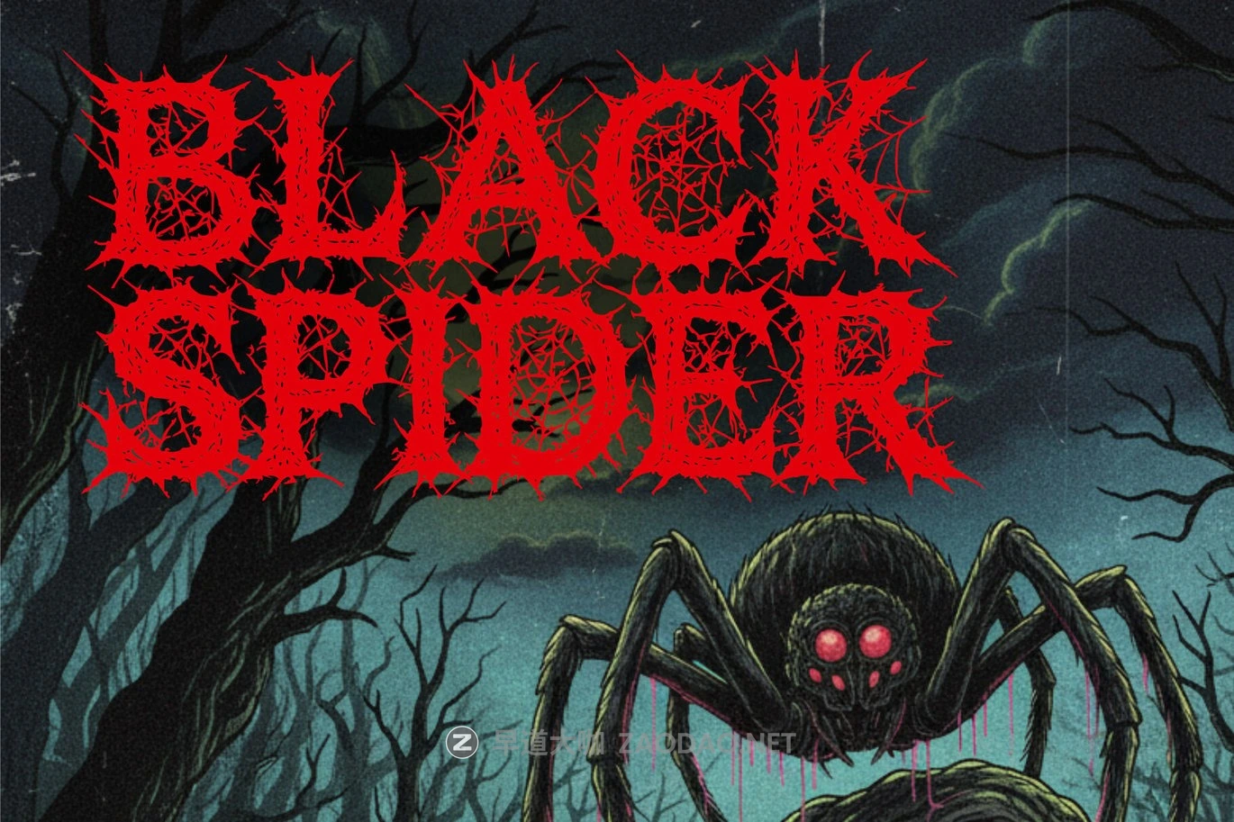 黑暗恐怖电影海报书籍封面设计装饰英文字体安装包 Ruins Dark – Horror Typeface插图2 黑暗恐怖电影海报书籍封面设计装饰英文字体安装包 Ruins Dark – Horror Typeface插图2