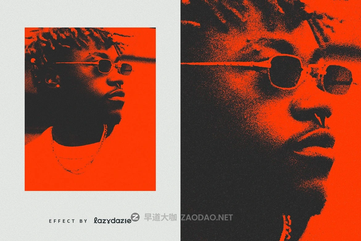 做旧燥点地下重金属嘻哈说唱风格人像图片修图ps特效滤镜样机 Orange Grunge Grain Image Effect Mockup插图6 做旧燥点地下重金属嘻哈说唱风格人像图片修图ps特效滤镜样机 Orange Grunge Grain Image Effect Mockup插图6