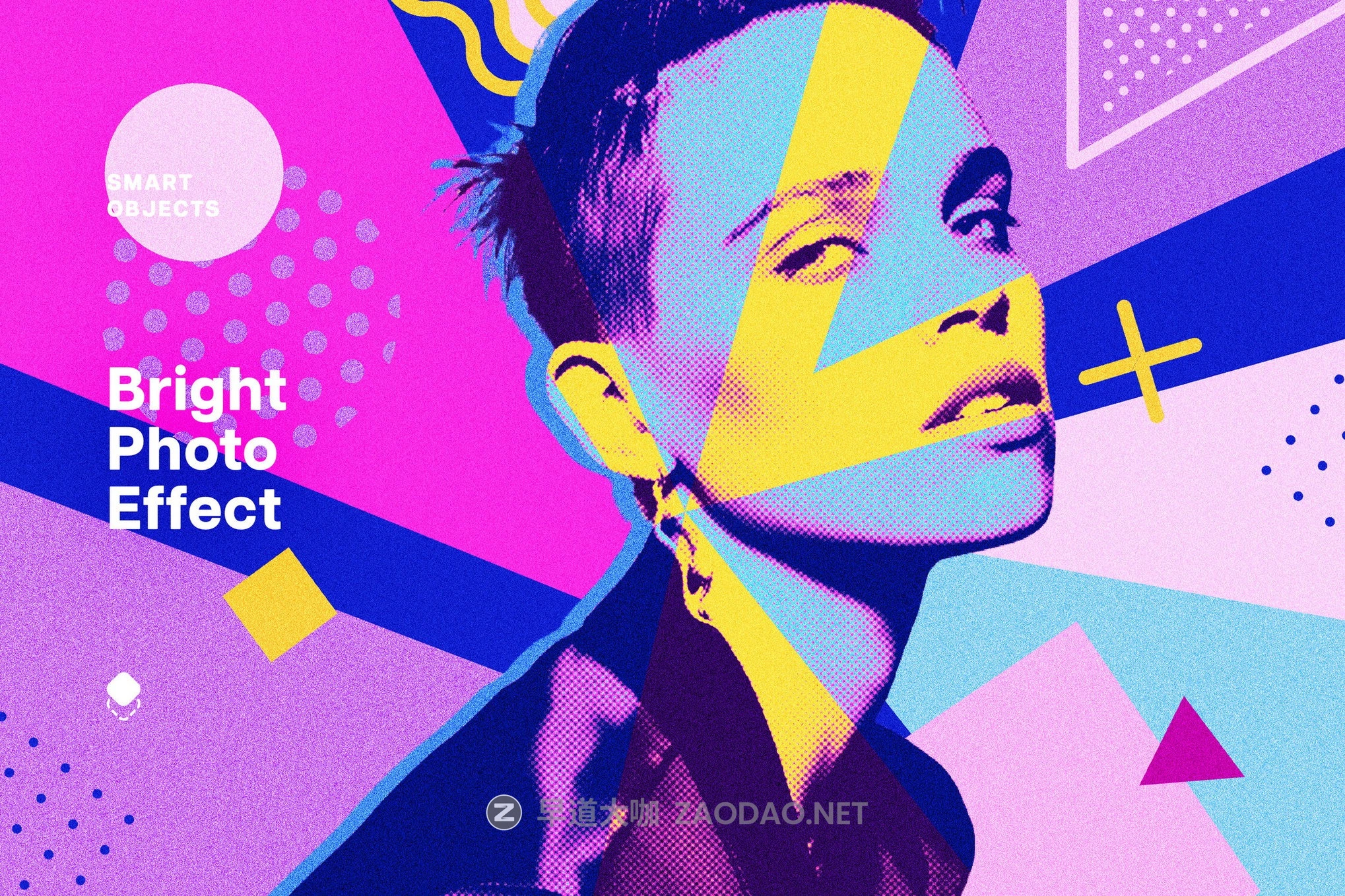 复古半调卡通漫画照片效果ps特效滤镜样机 Bright Art Photo Effect插图 复古半调卡通漫画照片效果ps特效滤镜样机 Bright Art Photo Effect插图