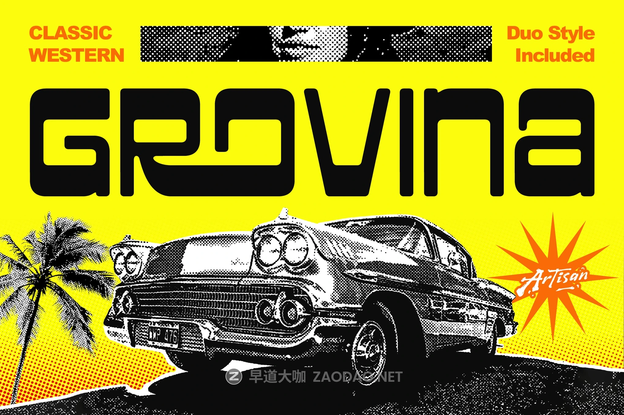 现代复古杂志电影海报徽标设计无衬线英文字体安装包 Grovina插图 现代复古杂志电影海报徽标设计无衬线英文字体安装包 Grovina插图